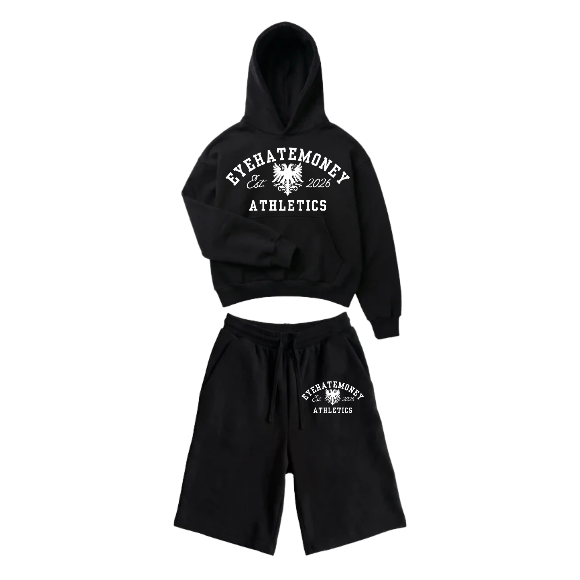 "EHM ATHLETICS" SHORTS SET